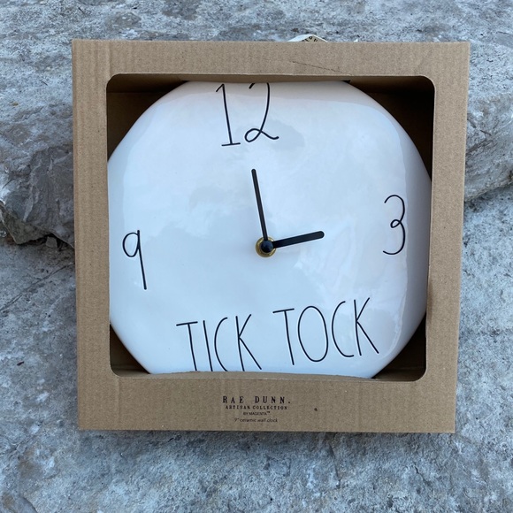 Rae Dunn Tick Tock Wall Ceramic Clock - Picture 5 of 5